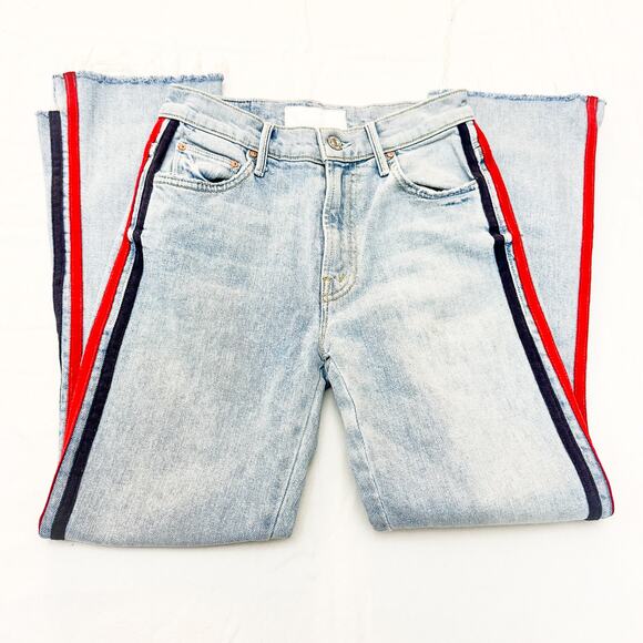 Mother Superior The Insider Crop Step Fray Thanks, Again Racer Denim Jean Sz 24 - Picture 4 of 10